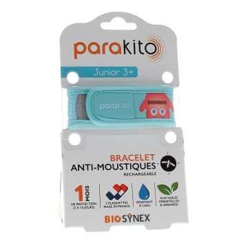 Bracelet anti-moustique rechargeable junior Monstres Para'kito - 1 bracelet + 2 recharges