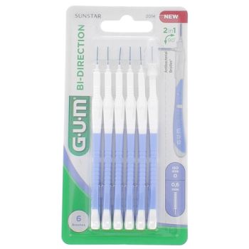 Brossette interdentaire Bi-direction 0.6 mm Gum - 6 brossettes