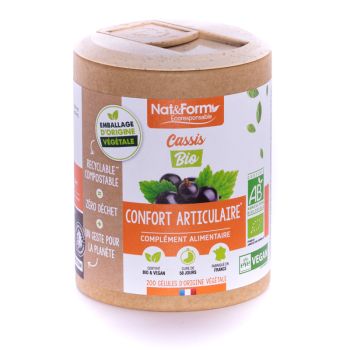 Cassis Bio Ecoresponsable Nat&Form - boite de 200 gélules