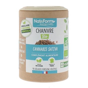 Chanvre bio Nat&Form - pot de 90 gélules