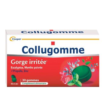 Collugomme gorge irritée Cooper - boîte de 30 gommes