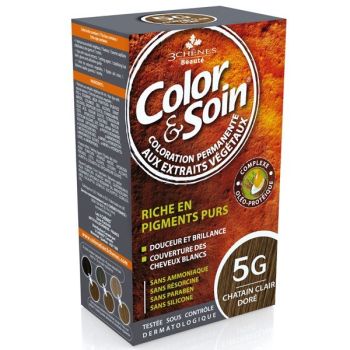 Color & soin coloration permanente Châtain clair doré 5G Les 3 chênes - 1 kit