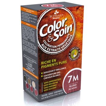 Color & soin coloration permanente Blond acajou 7M Les 3 chênes - 1 kit