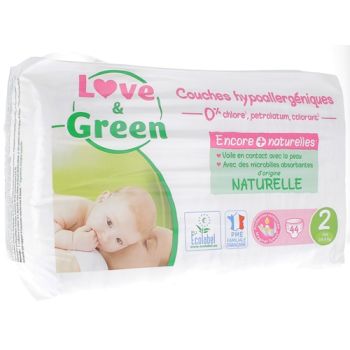 Couches hypoallergéniques taille 2 Love & Green - paquet de 44 couches