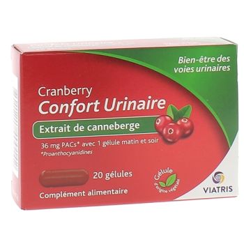 Cranberry Confort urinaire Viatris - boîte de 20 gélules