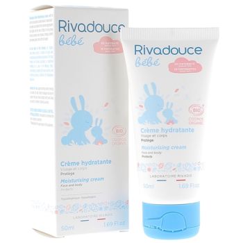 Crème hydratante bio visage et corps bébé Rivadouce - tube de 50 ml