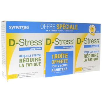 D-Stress Synergia - offre spéciale lot de 3 boîtes de 80 comprimés (1 boîte offerte)