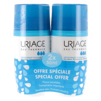 Déodorant Puissance 3 24h Uriage - lot de 2 roll-on de 50ml