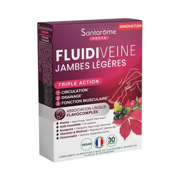 Fluidiveine jambes légères triple action Santarome - boîte de 30 comprimés