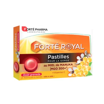Forté Royal pastilles pour la gorge goût grenade Forté Pharma - boîte de 24 pastilles