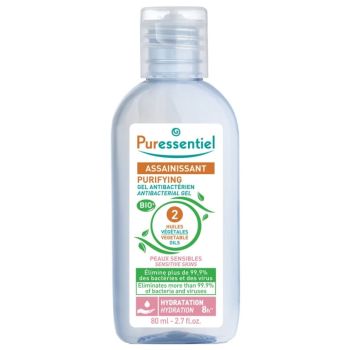 Gel antibactérien Assainissant Peaux Sensibles aux 2 huiles végétales Puressentiel - flacon de 80ml
