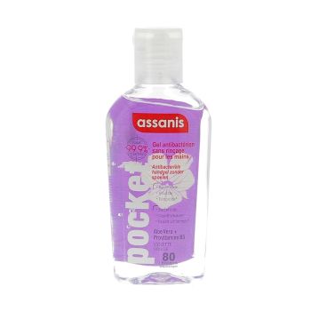 Gel antibactérien pocket sans rinçage parfum violette Assanis - flacon de 80ml