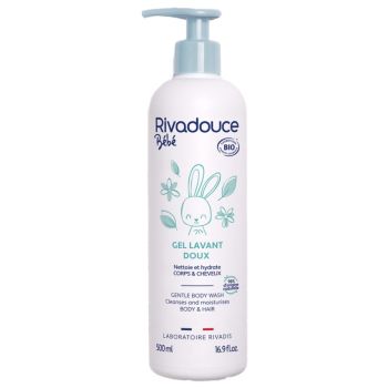 Gel doux lavant bébé bio Rivadouce - flacon-pompe de 500 ml