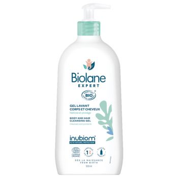 Gel lavant corps et cheveux bio Biolane Expert - flacon-pompe de 500 ml