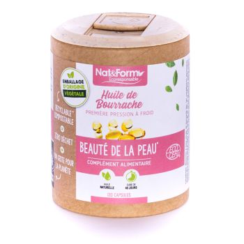 Huile de bourrache Ecoresponsable Nat&Form - Boite de 120 capsules