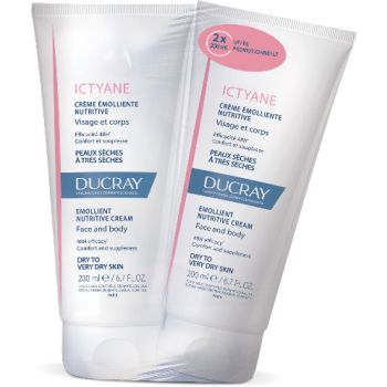 Ictyane crème émolliente nutritive visage et corps Ducray - lot de 2 x 200 ml Offre Spéciale