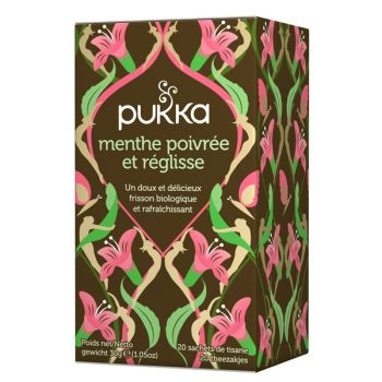 Infusion Menthe poivrée & Réglisse (Peppermint & Licorice) BIO Pukka - 20 sachets