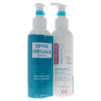 Crème lavante Boréade CL laboratoire ACM - lot de 2 flacons-pompe de 200ml