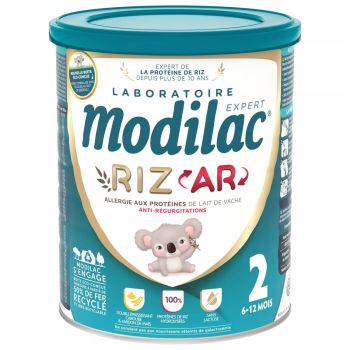 Lait de riz en poudre 2ème âge 6-12 mois AR Modilac Expert - pot de 800 g