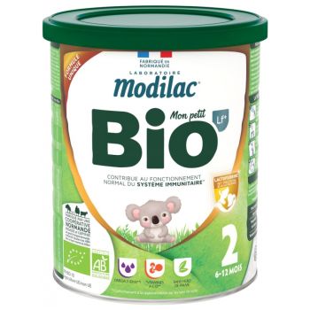 Lait en poudre bio 2ème âge 6 à 12 mois Modilac - pot de 800 g