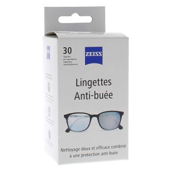Lingettes antibuée pour lunettes Zeiss - boîte de 30 lingettes