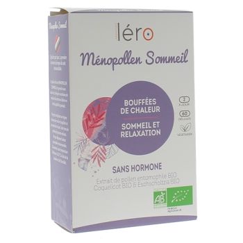 Ménopollen Sommeil & bouffées de chaleur bio Léro - boîte de 60 gélules