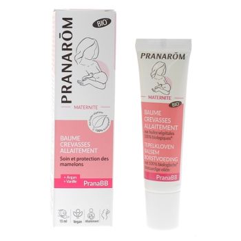 PranaBB Baume crevasses allaitement bio Pranarom - tube de 15 ml