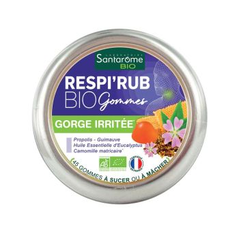 Respi'Rub gorge irritée bio Santarome - boîte de 45 gommes
