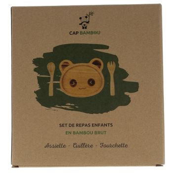 Set repas pour enfant en bambou Cap Bambou - boîte contenant 3 produits