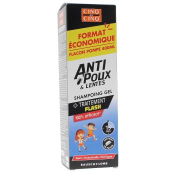 Shampooing Gel anti poux & lentes Cinq sur Cinq - flacon-pompe de 400 ml + peigne