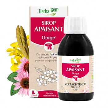 Sirop apaisant gorge bio Herbalgem - flacon de 150 ml
