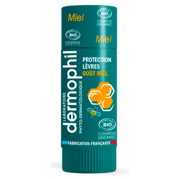 Stick à lèvres goût miel bio Dermophil Indien - 1 stick à lèvres de 4g
