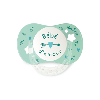 Sucette silicone anatomique avec anneau 6-18 mois Luc et Léa - une sucette