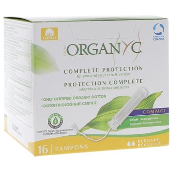 Tampon normal avec applicateur bio Organyc - boîte de 16 tampons