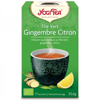 Thé vert gingembre citron BIO Yogi Tea - boite de 17 sachets 