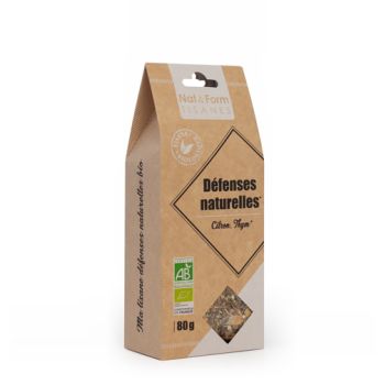 Tisane Défenses Naturelles citron, thym Bio Nat & Form - sachet de 80 g