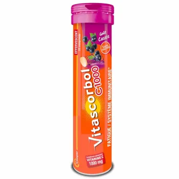 Vitascorbol C1000mg goût cassis sans sucres Cooper - tube de 15 comprimés effervescents