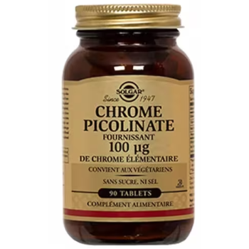 Chrome Picolinate 100 µg Solgar - pot de 90 tablets
