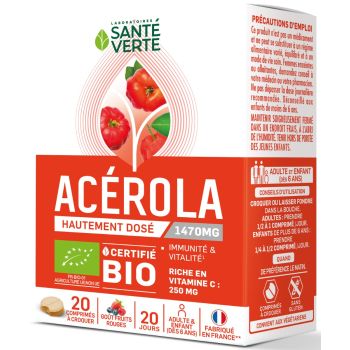 Toniphyt acérola Santé Verte - boîte de 20 comprimés