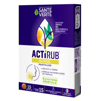 Actirub gorge Santé verte - boite de 15 pastilles