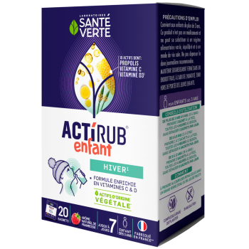Actirub enfant goût framboise Santé Verte - boîte de 20 sachets