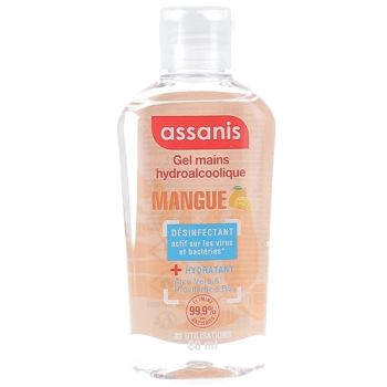 Gel mains hydroalcoolique pocket parfum Mangue Assanis - flacon 80ml
