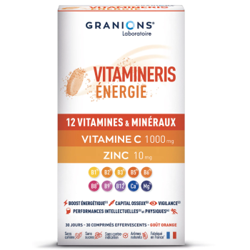 Vitamineris énergie 12 vitamines et minéraux Granions - boite de 28 comprimés