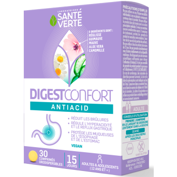 DigestConfort antiacid Santé Verte - boite de 30 comprimés
