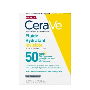 Fluide solaire invisible SPF50 CeraVe - flacon de 50ml