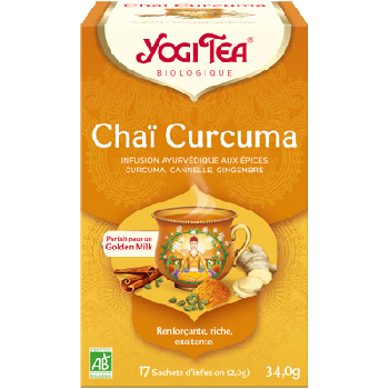 Infusion Chaï Curcuma bio Yogi Tea - boite de 17 sachets