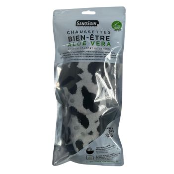 Chaussettes bien-être vache noire et blanche SanoSoin – une paire de chaussettes