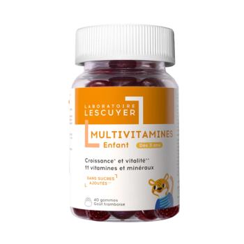 Multivitamines enfant goût framboise Lescuyer - pot de 40 gommes
