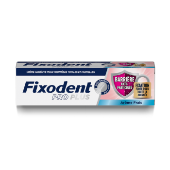 Crème adhésive pro plus barrière anti-particules arôme frais Fixodent - tube de 40g