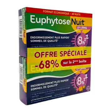 Euphytose nuit LP 1.9mg - lot de 2 boites de 30 comprim&eacute;s 